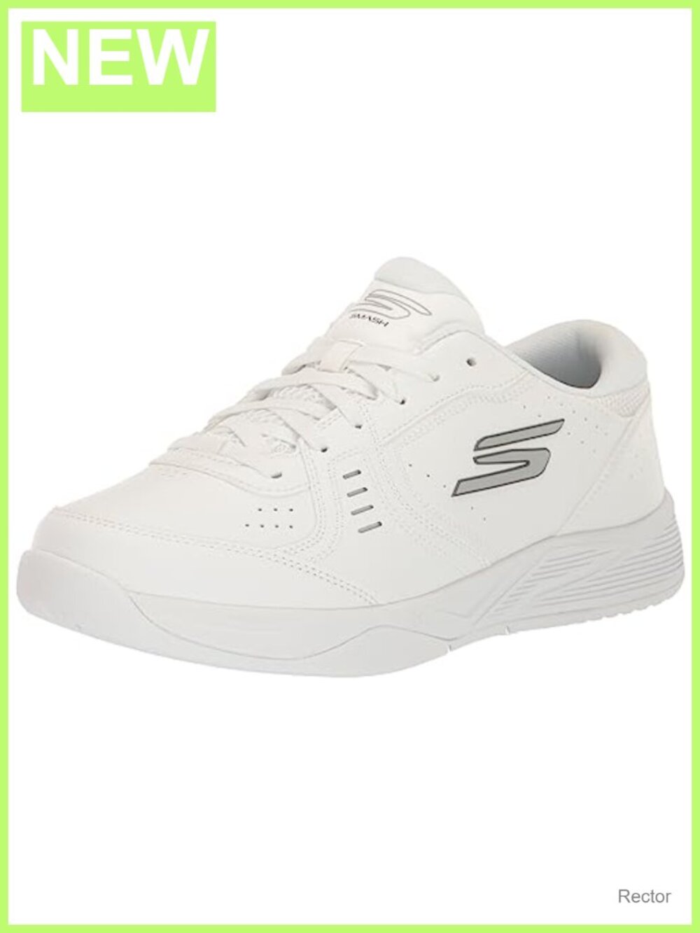 Skechers Viper Court Smash Pickleball Low Top Athletic Shoe Faux Leather Lace Up